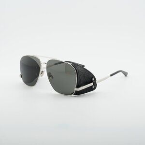 Saint Laurent SL 653 LEON LEATHER SPOILER 001 Sunglasses Silver Aviator Frame